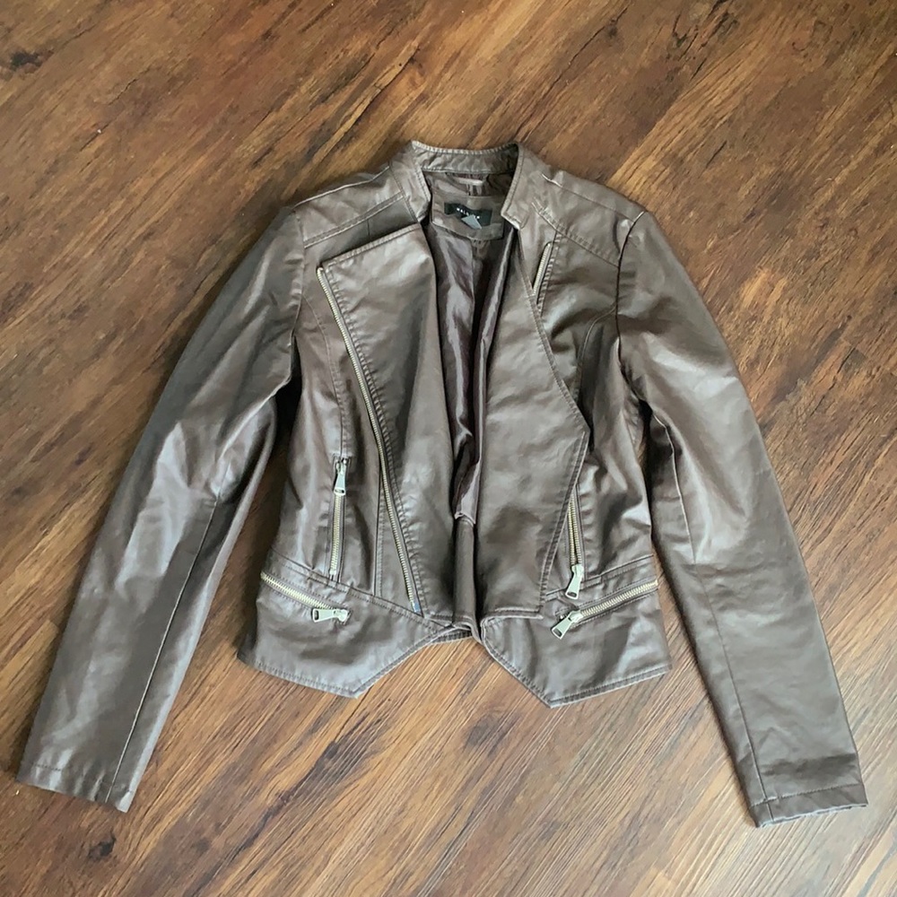 Halogen Faux Leather Fitted Jacket